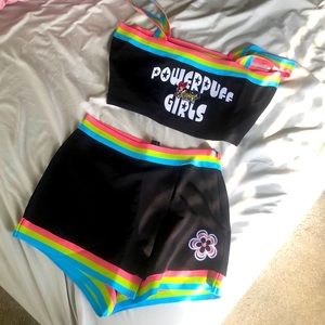 Dolls kill Powerpuff girls crop top and skirt set